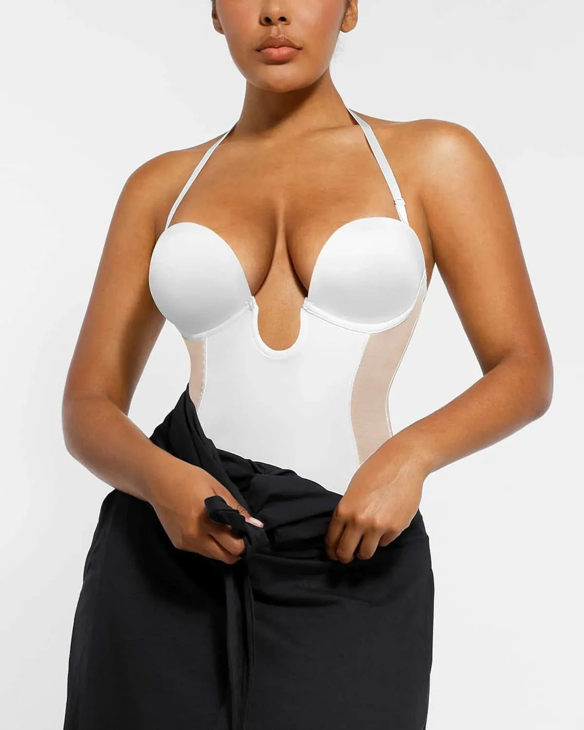BOOT-YEAH™ MeshSmooth™ Deep Plunge Low-Back Thong Bodysuit - Image 13