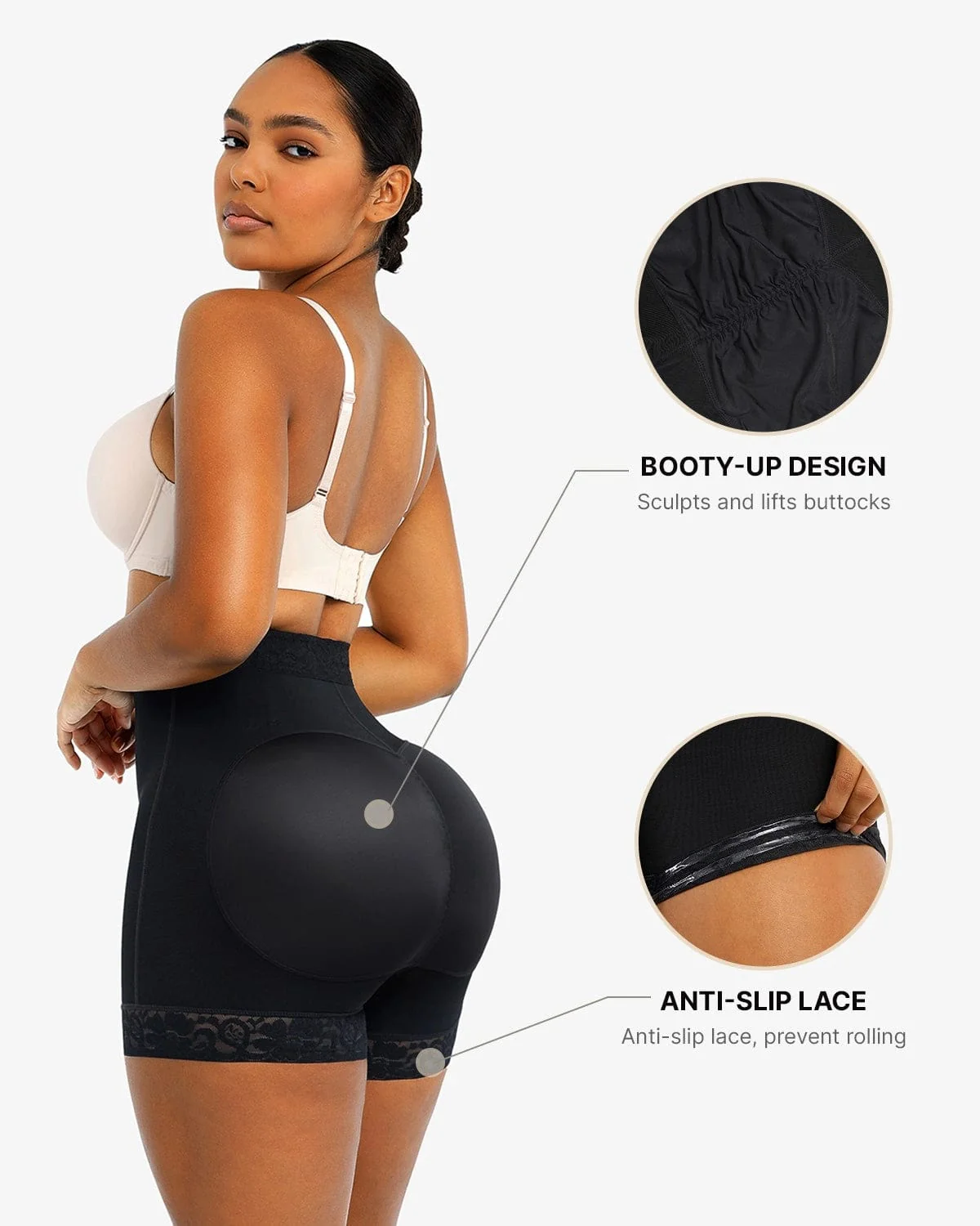 Bare Essentials™ AirSlim® Lace Steel Boned Butt Enhancer Short - Image 2