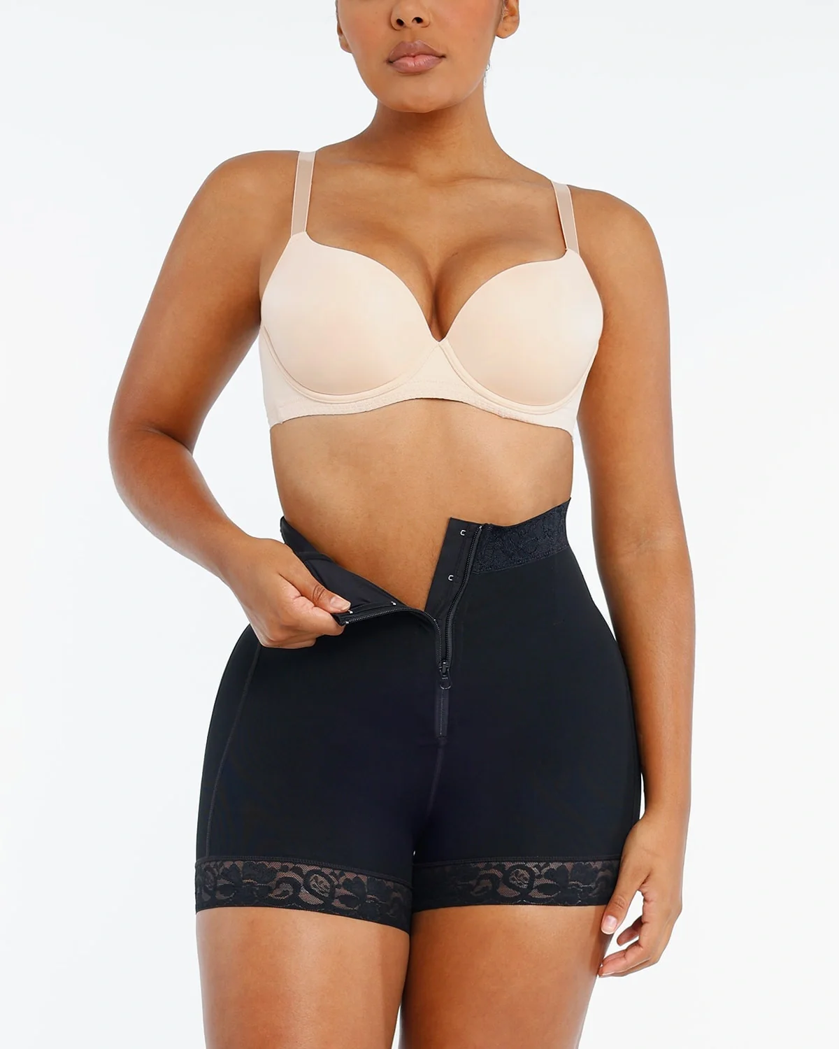 Bare Essentials™ AirSlim® Lace Steel Boned Butt Enhancer Short - Image 4