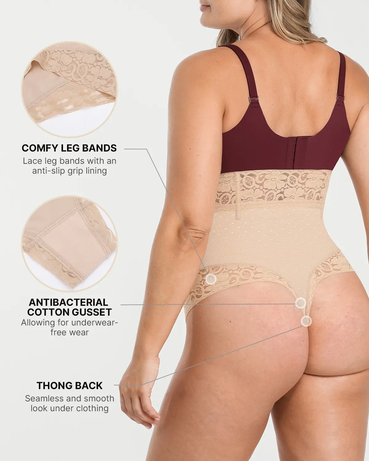 Bare Essentials™ AirSlim® High-Waisted Polka Dot Shaping Thong - Image 4