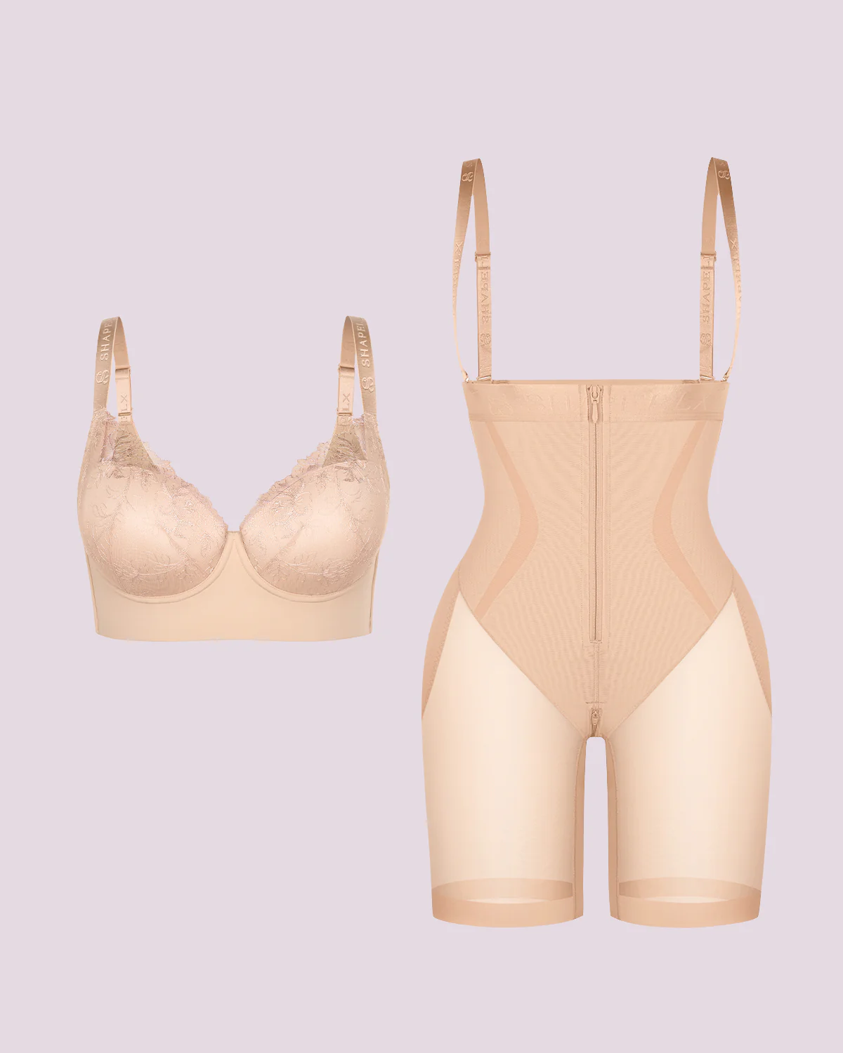 Back Smoothing Lace Underwire Bra + Airy Comfy Short - Image 5