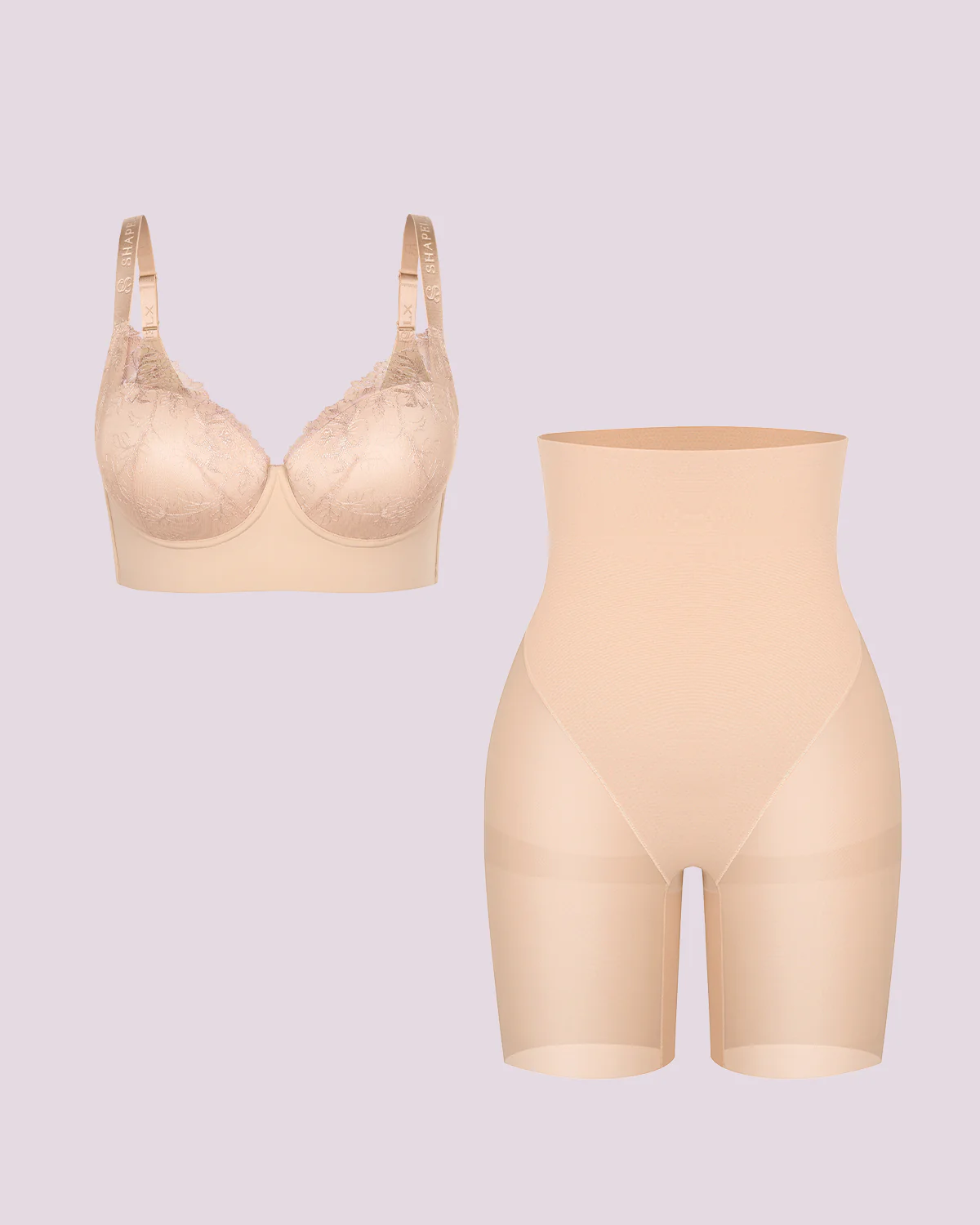 Back Smoothing Lace Underwire Bra + MeshSmooth Short - Image 5