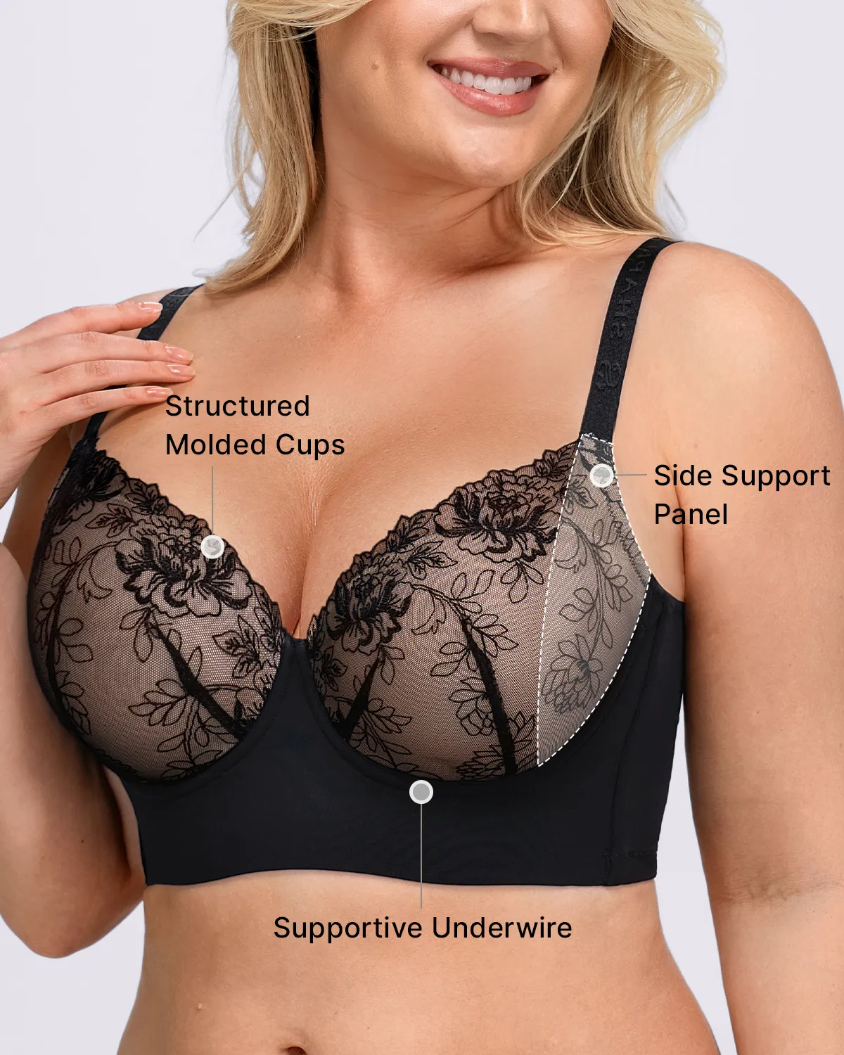 Bare Essentials™ AirSlim® Back Smoothing Lace Underwire Bra - Image 3