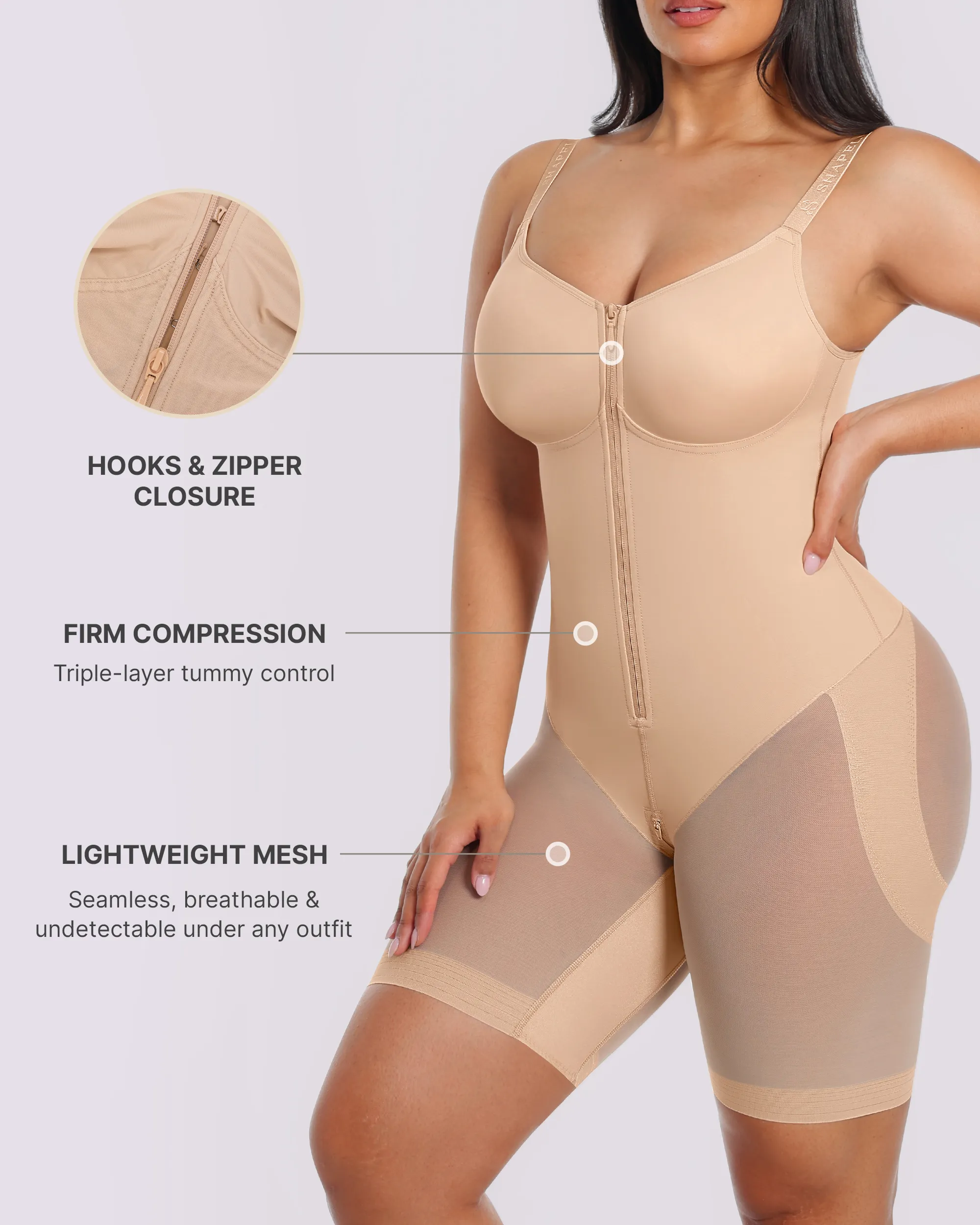 Bare Essentials™ AirSlim® Hourglass Full Body Mid Thigh Bodysuit - Image 16