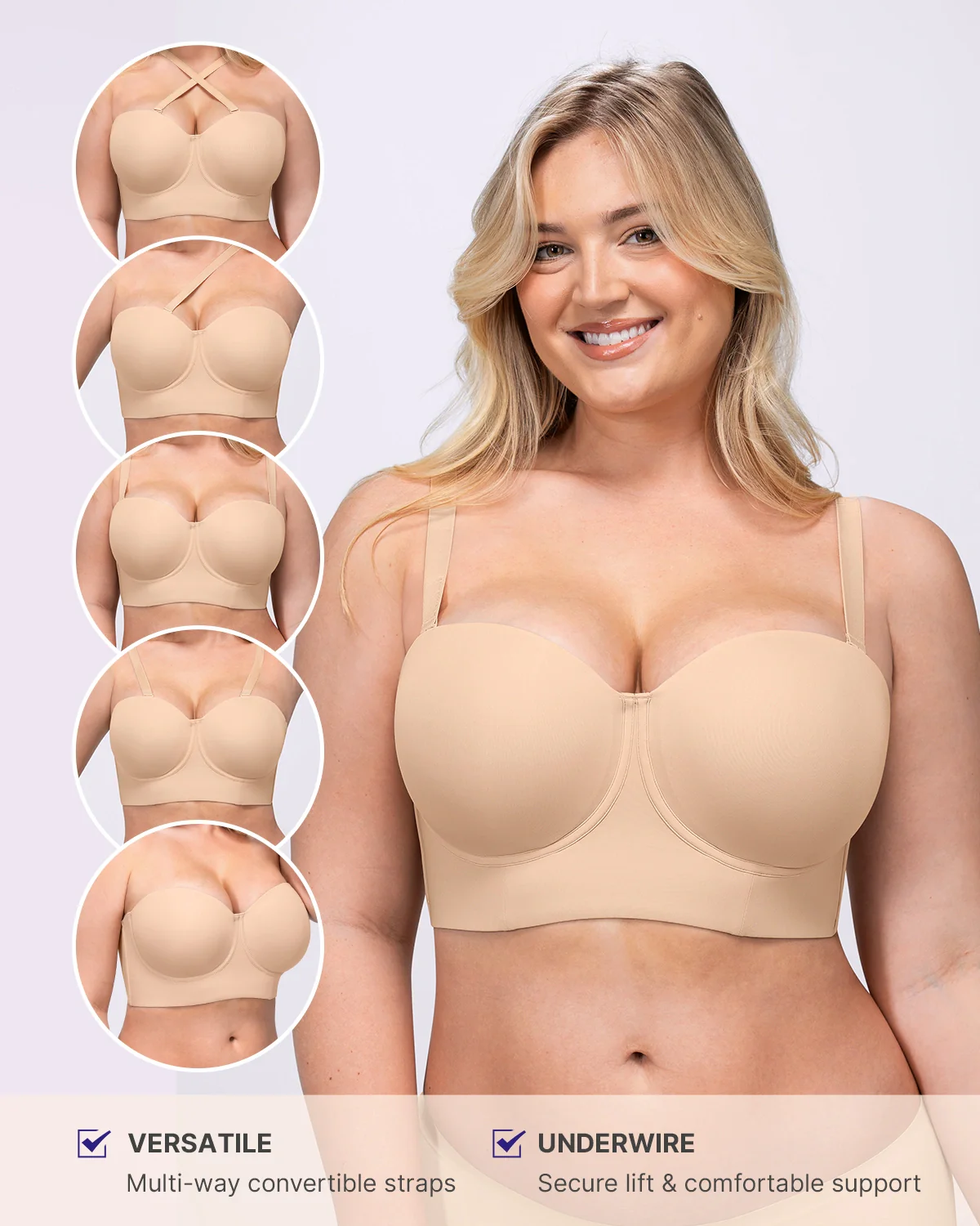 Bare Essentials™ AirSlim® Smoothing Strapless Convertible Bra - Image 11