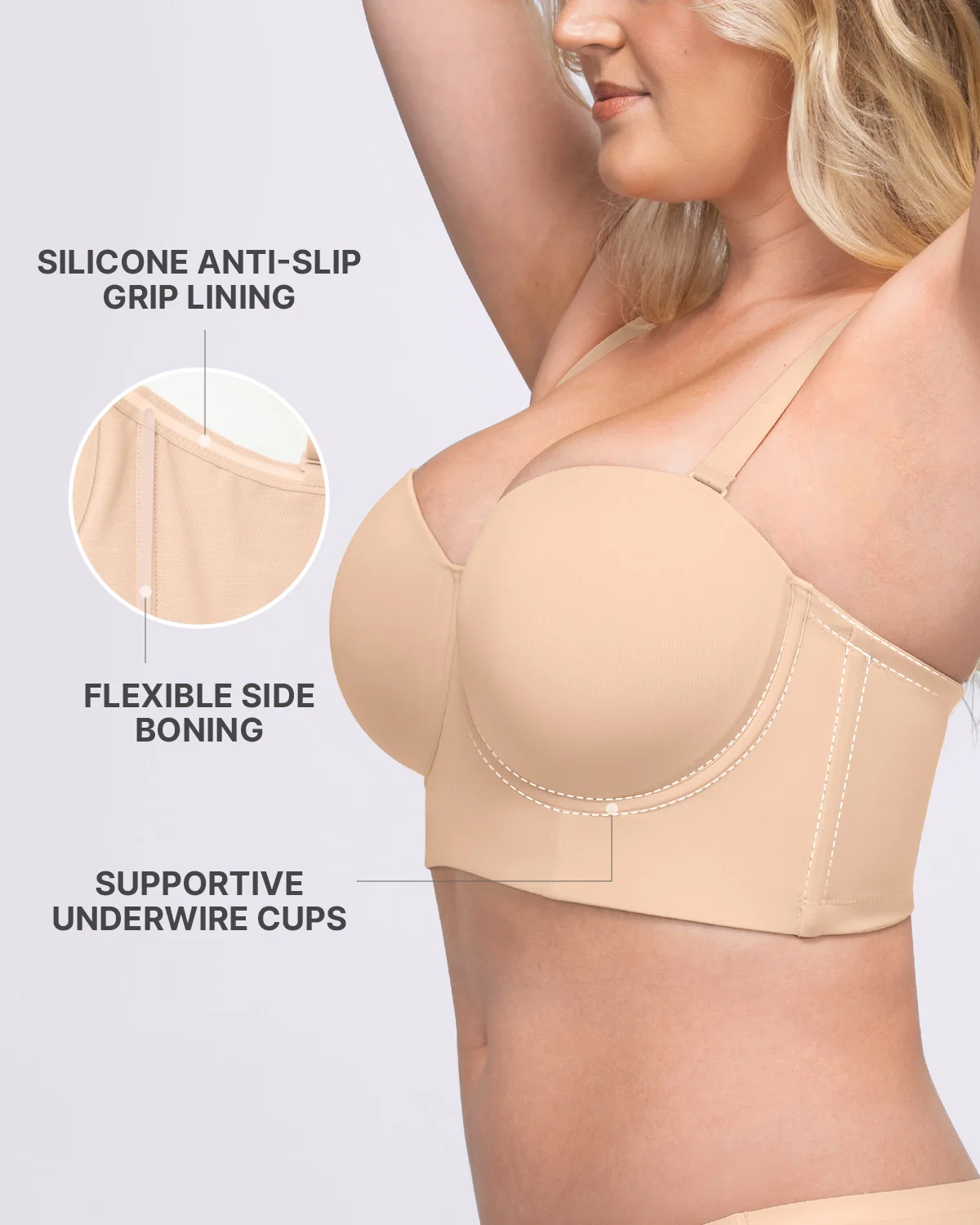 Bare Essentials™ AirSlim® Smoothing Strapless Convertible Bra - Image 13