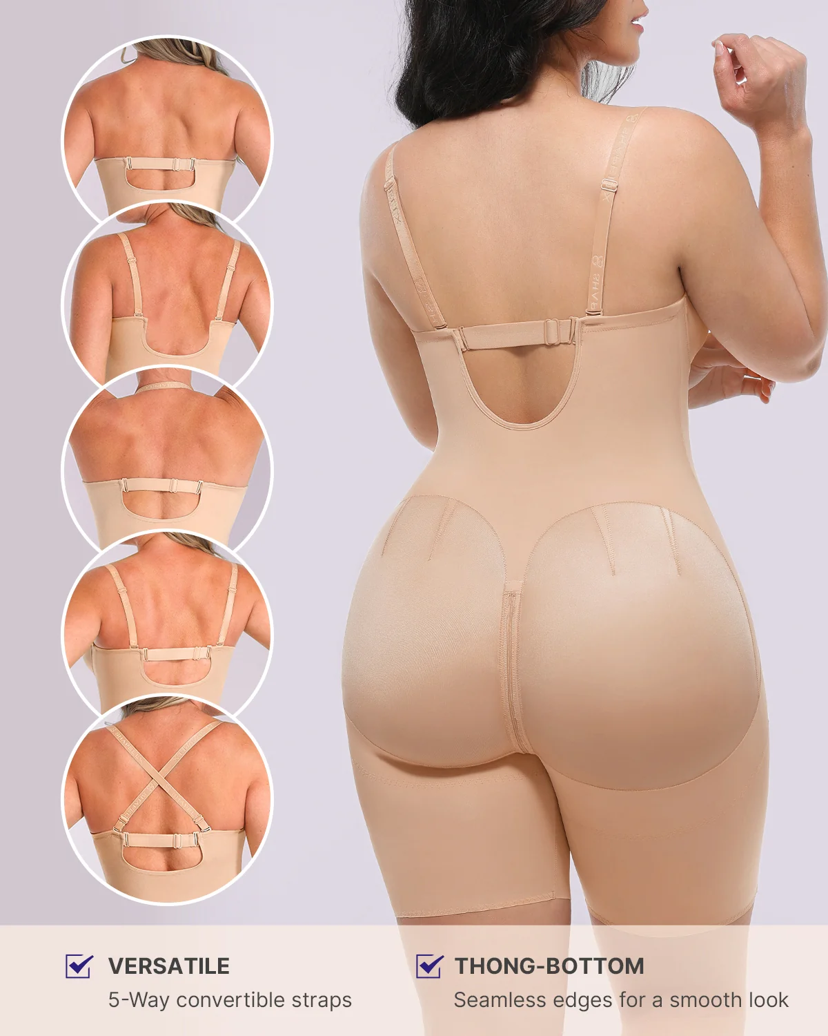 Bare Essentials™ AirSlim® Strapless Mid Thigh Bodysuit - Image 3