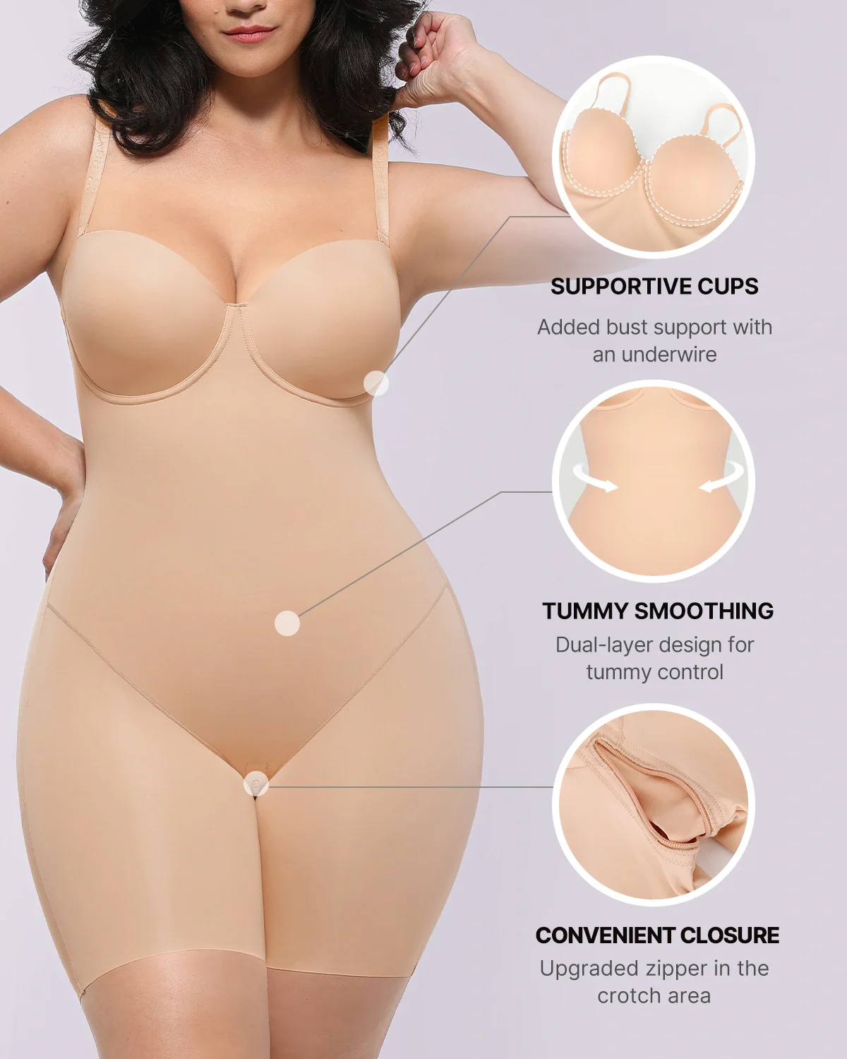 Bare Essentials™ AirSlim® Strapless Mid Thigh Bodysuit - Image 4
