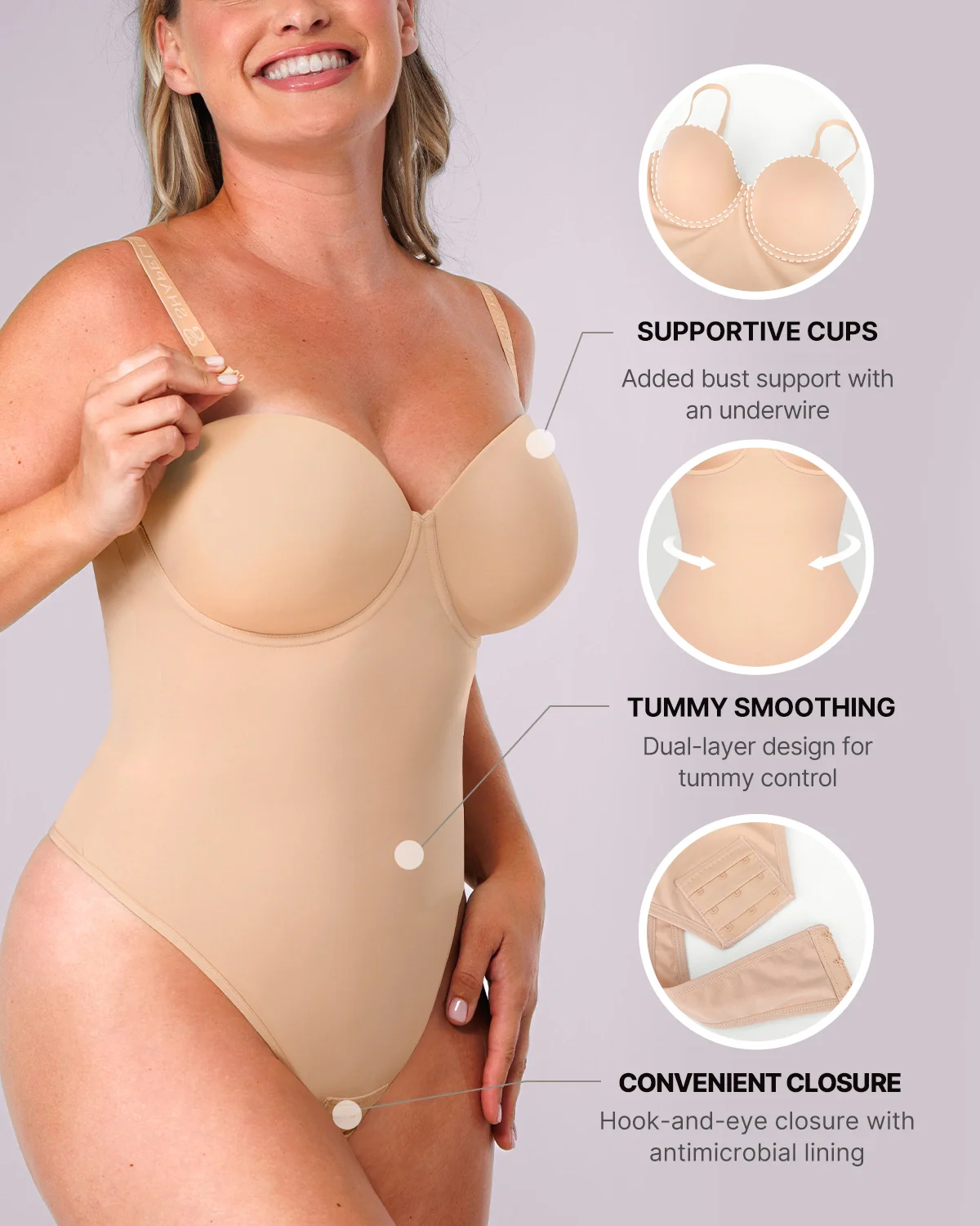 Bare Essentials™ AirSlim® Strapless Thong Bodysuit - Image 13