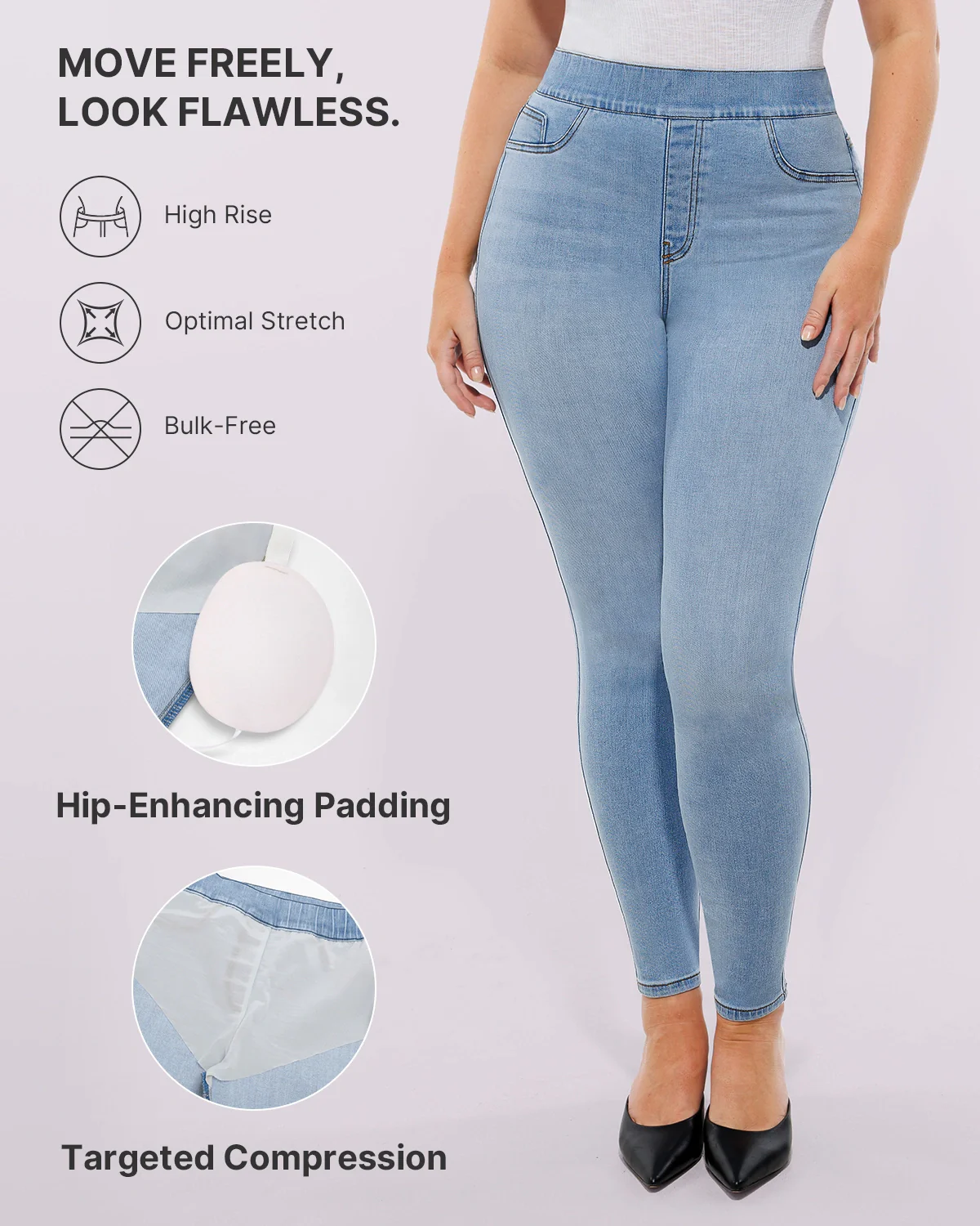 Bare Essentials™ AirSlim® High-Waisted Padded Hip Skinny Jeans - Image 3