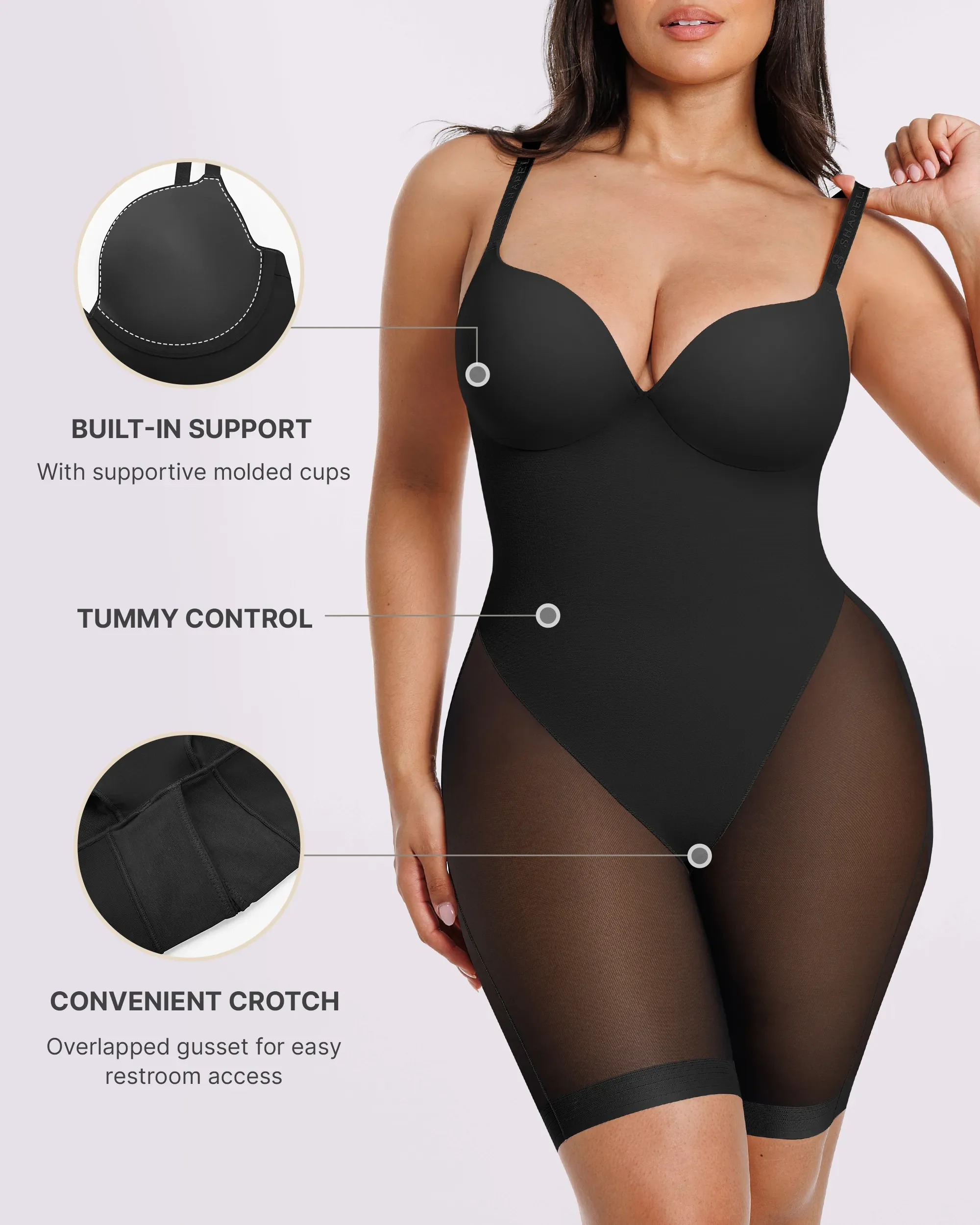 Bare Essentials™ MeshSmooth™ Low Back Mid Thigh Bodysuit - Image 10