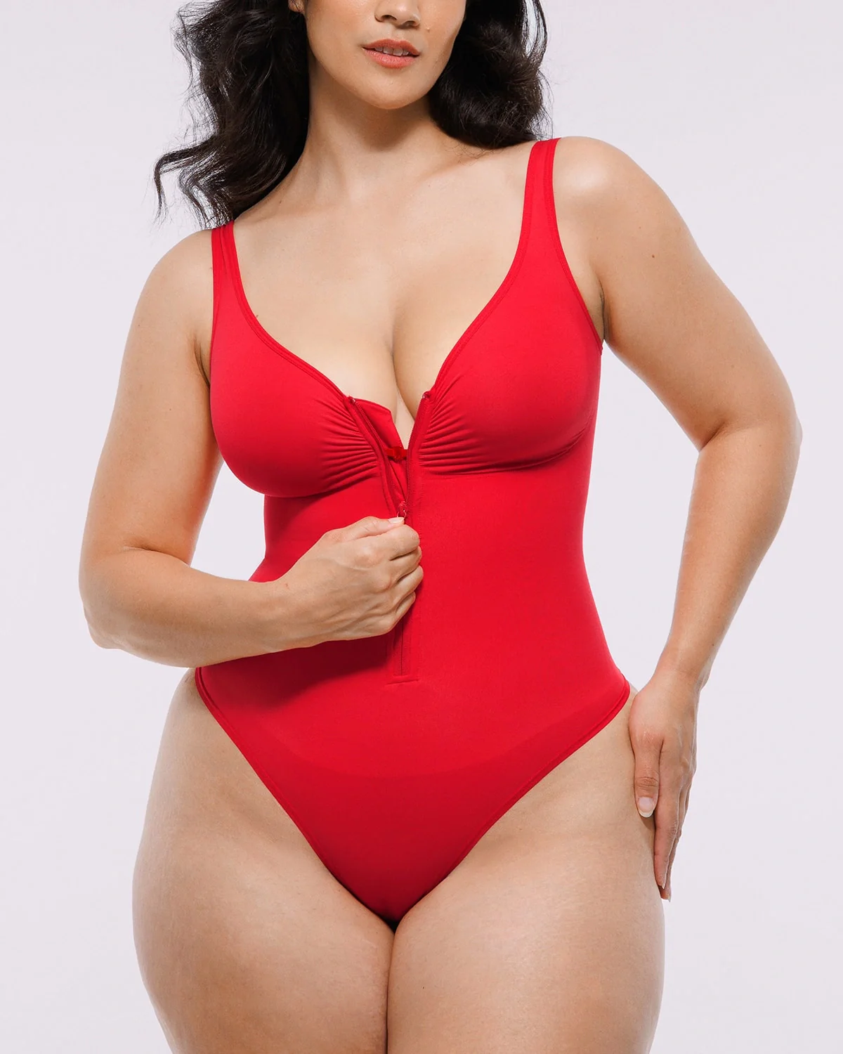 Bare Essentials™ Skin Flow Zipper Front Thong Bodysuit - Image 13