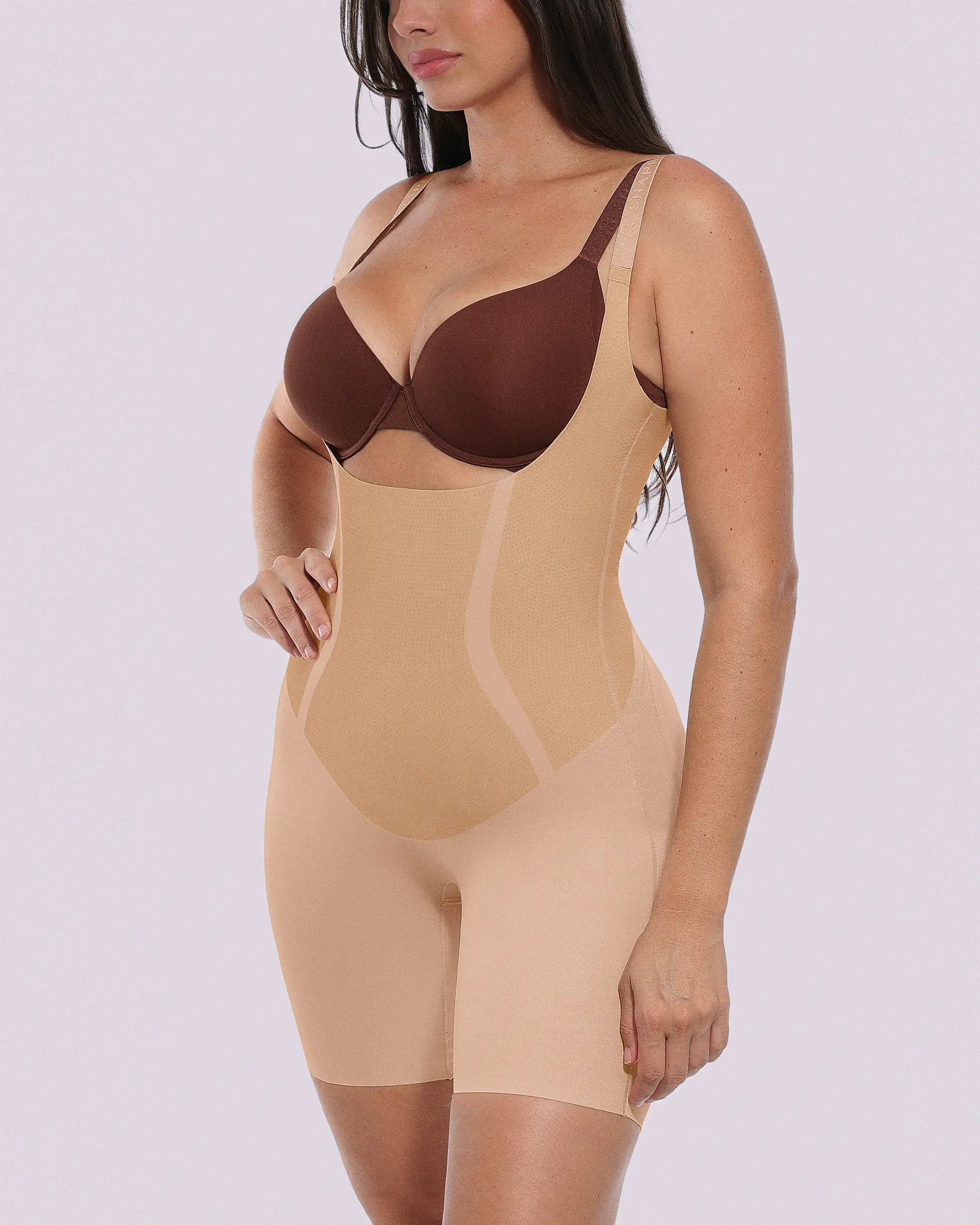 Curve Code™ LYCRA®FitSense™ Open Bust Full Bodysuit - Image 13