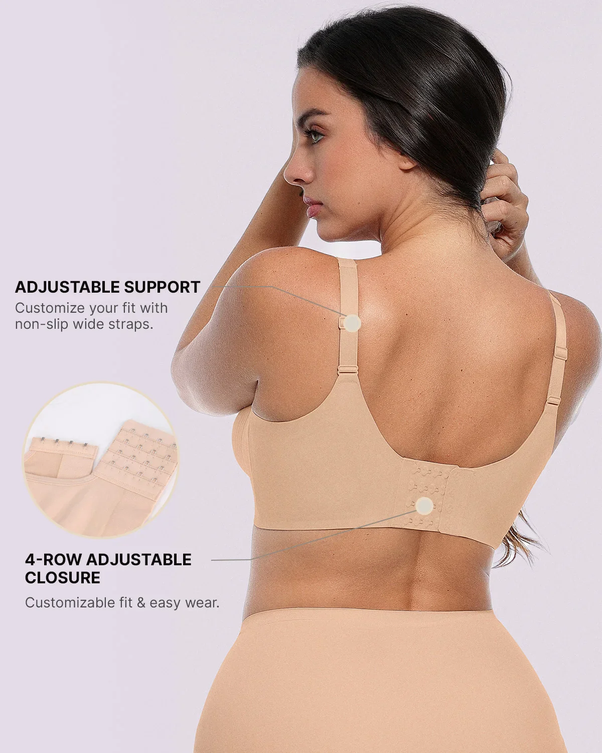 Curve Code™ LYCRA®FitSense™ Wireless V-Neck Bra - Image 11