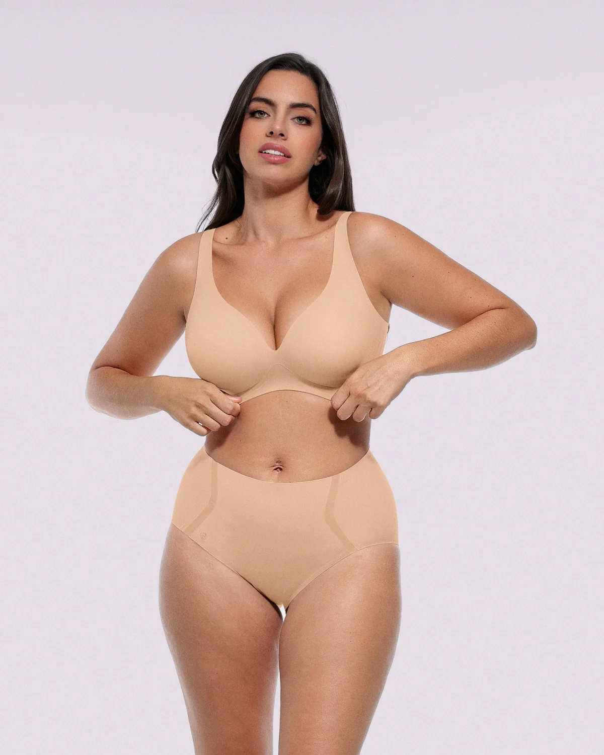 Curve Code™ LYCRA®FitSense™ Wireless V-Neck Bra + Brief - Image 6