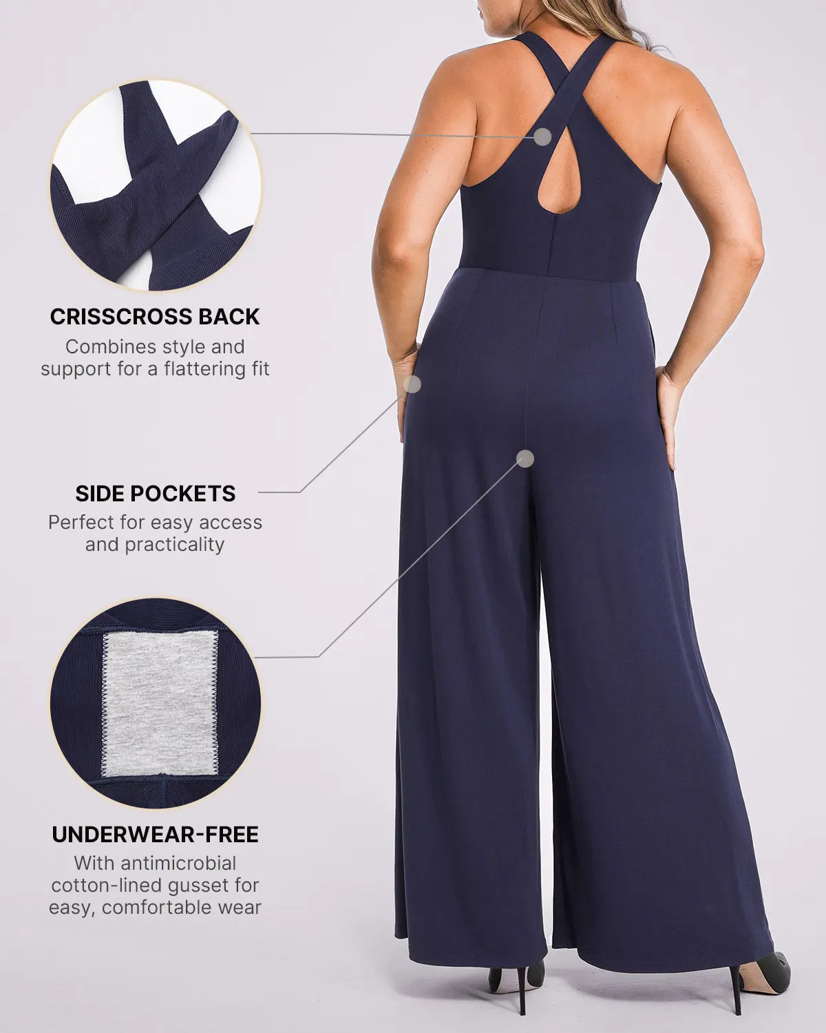 Bare Essentials™ AirSlim® Deep Plunge Built-In Shaping Jumpsuit - Image 11