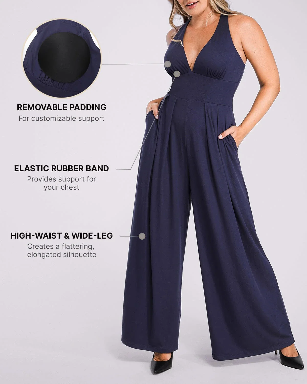 Bare Essentials™ AirSlim® Deep Plunge Built-In Shaping Jumpsuit - Image 12