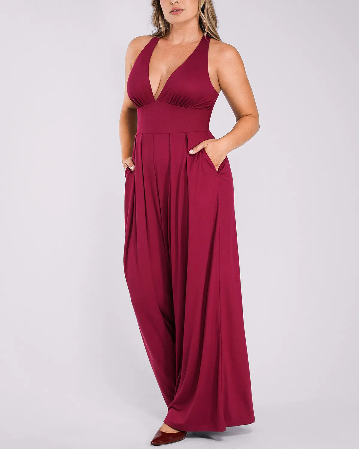 Bare Essentials™ AirSlim® Deep Plunge Built-In Shaping Jumpsuit - Image 6