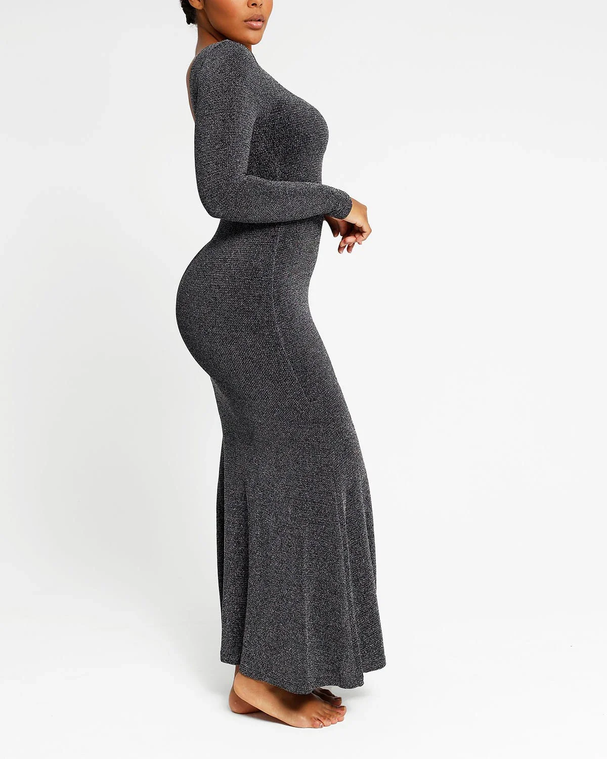 Gleaming Long Sleeve Mermaid Shaping Dress - Image 6