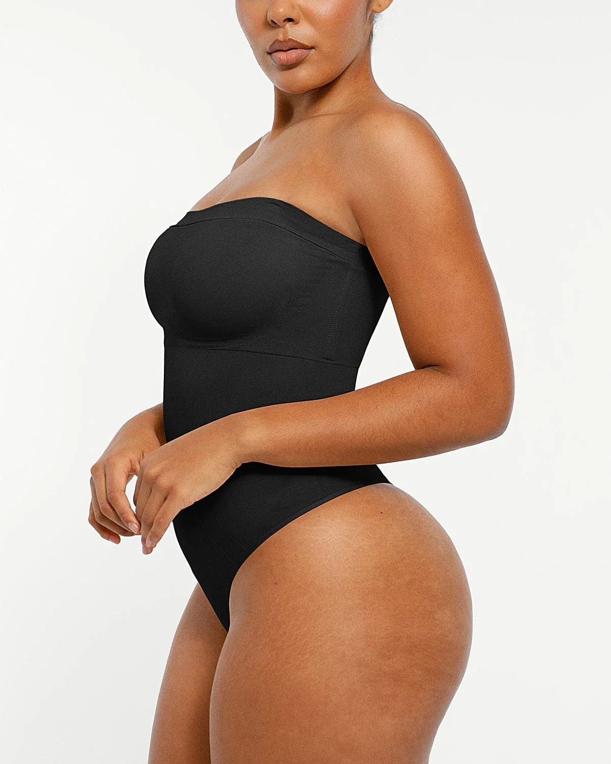 Bare Essentials™ Skin Flow Strapless Sculpt Thong Bodysuit - Image 12