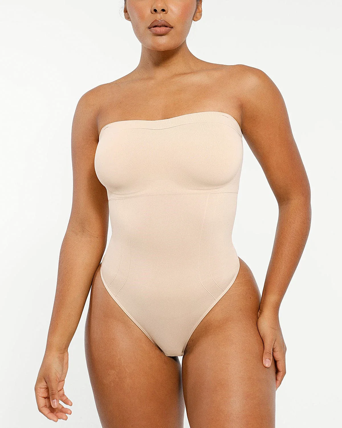 Bare Essentials™ Skin Flow Strapless Sculpt Thong Bodysuit - Image 6