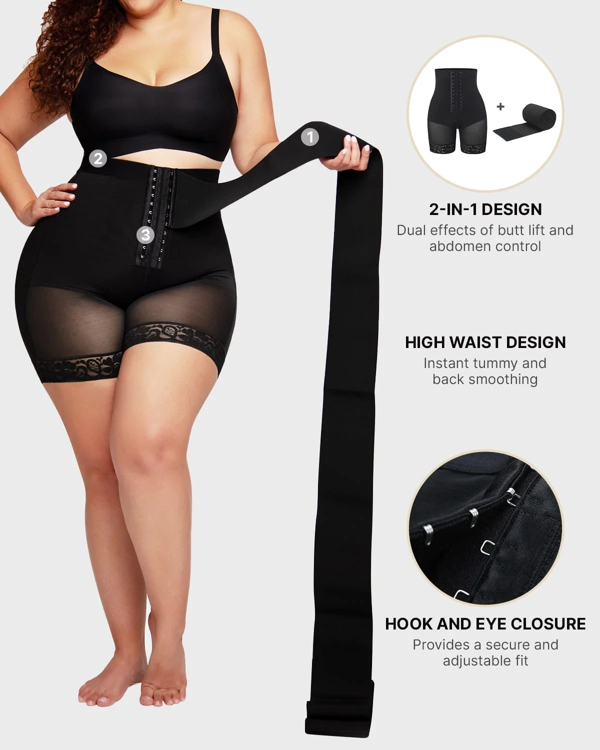 Bare Essentials™ AirSlim® 2-In-1 High-Waisted Booty Lift Shaper Short - Image 2