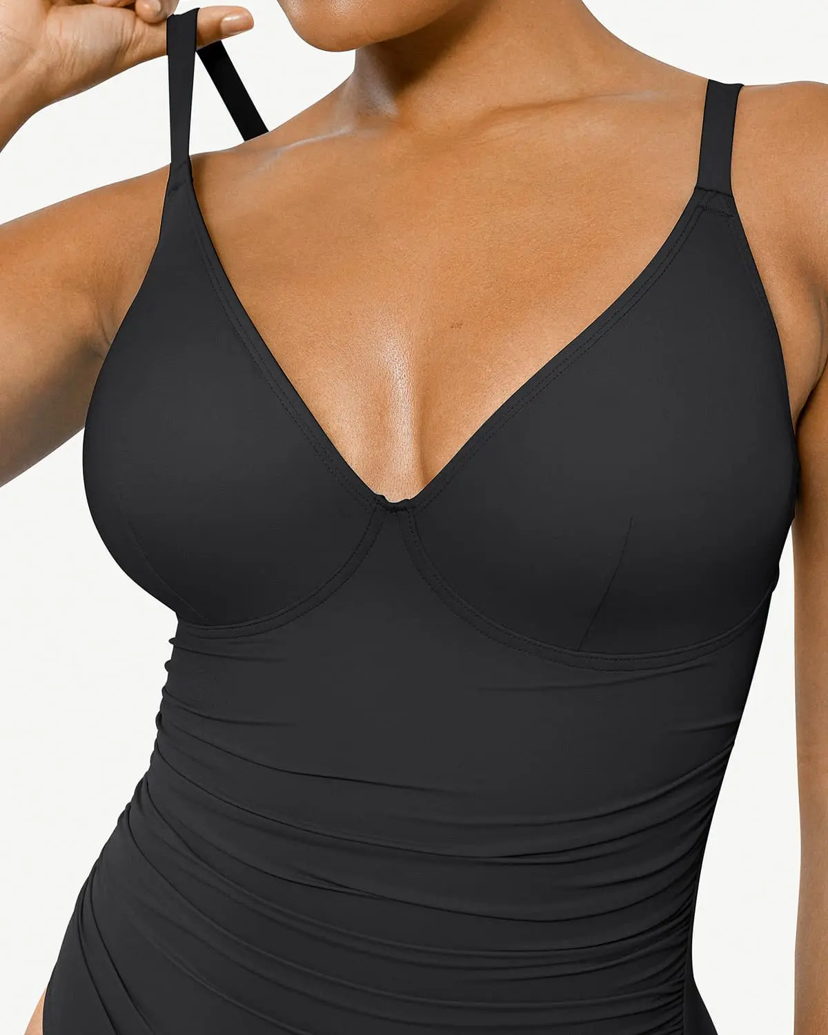 Smart Sculpt™ Ruched Lace-Up Back Shaping Swimsuit - Image 15