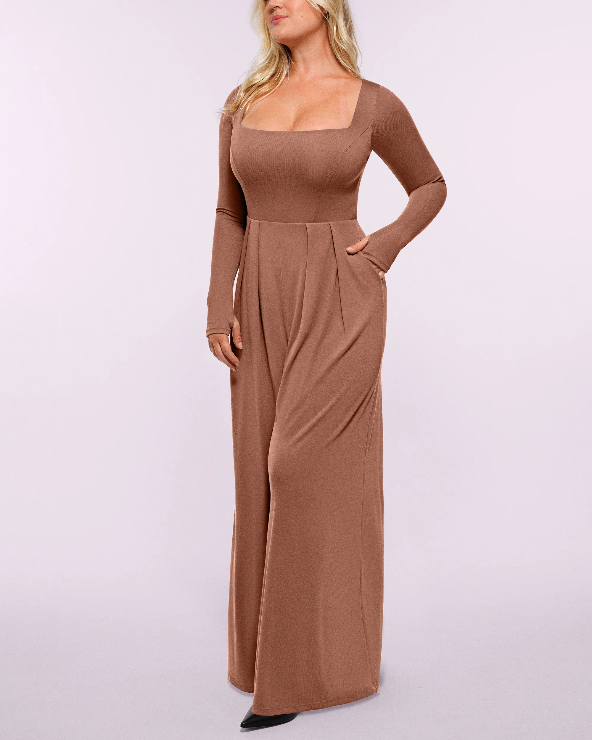 Bare Essentials™ AirSlim® Square Neckline Built-In Shaping Jumpsuit - Image 37