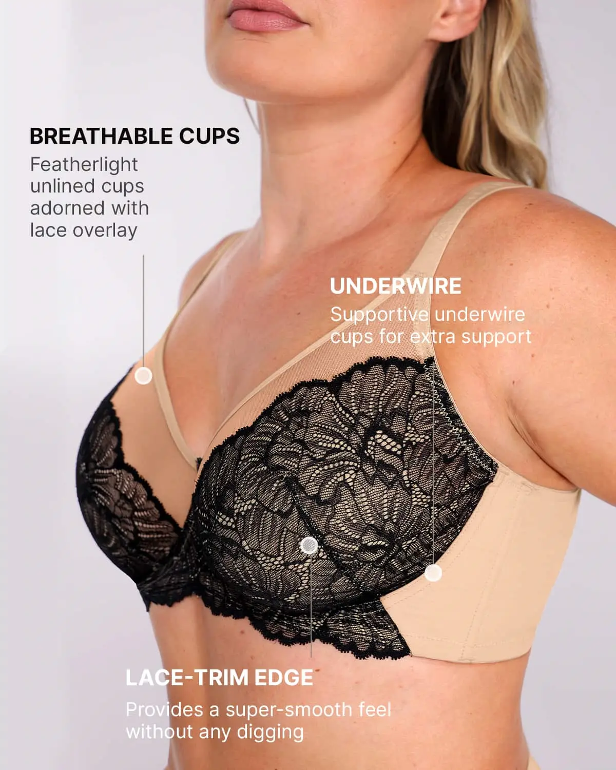 Bare Essentials™ AirSlim® Supportive Unlined Lace Underwired Bra - Image 16