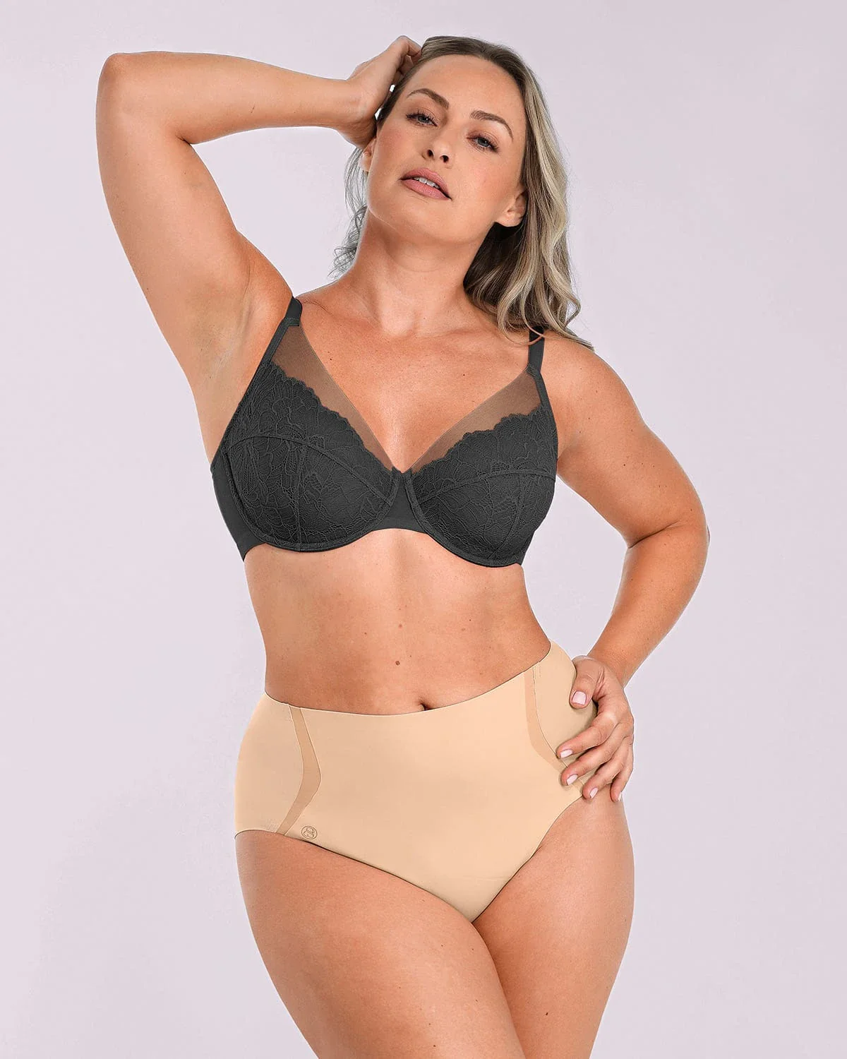 Bare Essentials™ AirSlim® Unlined Lace Underwired Uplift Bra - Image 2