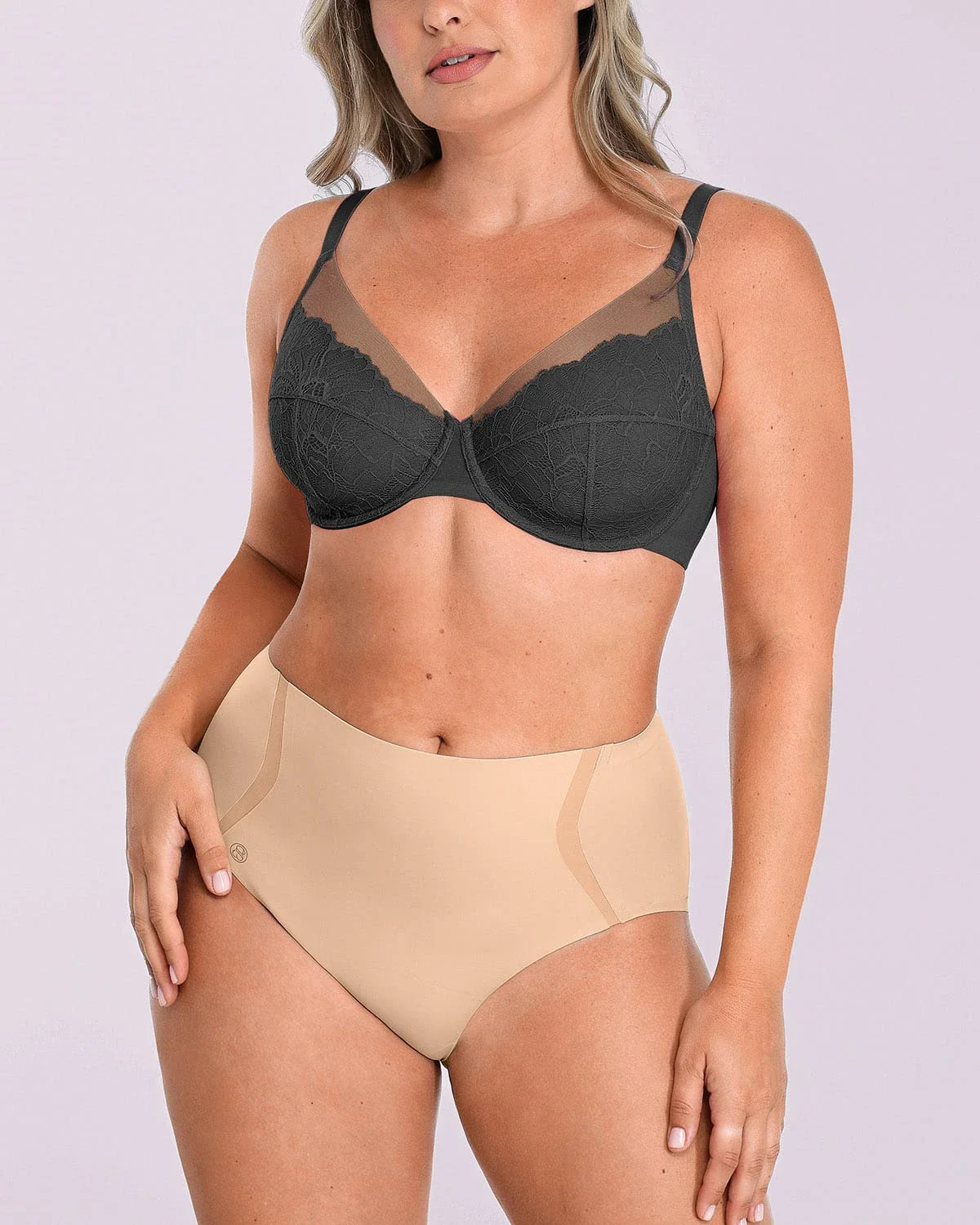 Bare Essentials™ AirSlim® Unlined Lace Underwired Uplift Bra - Image 3