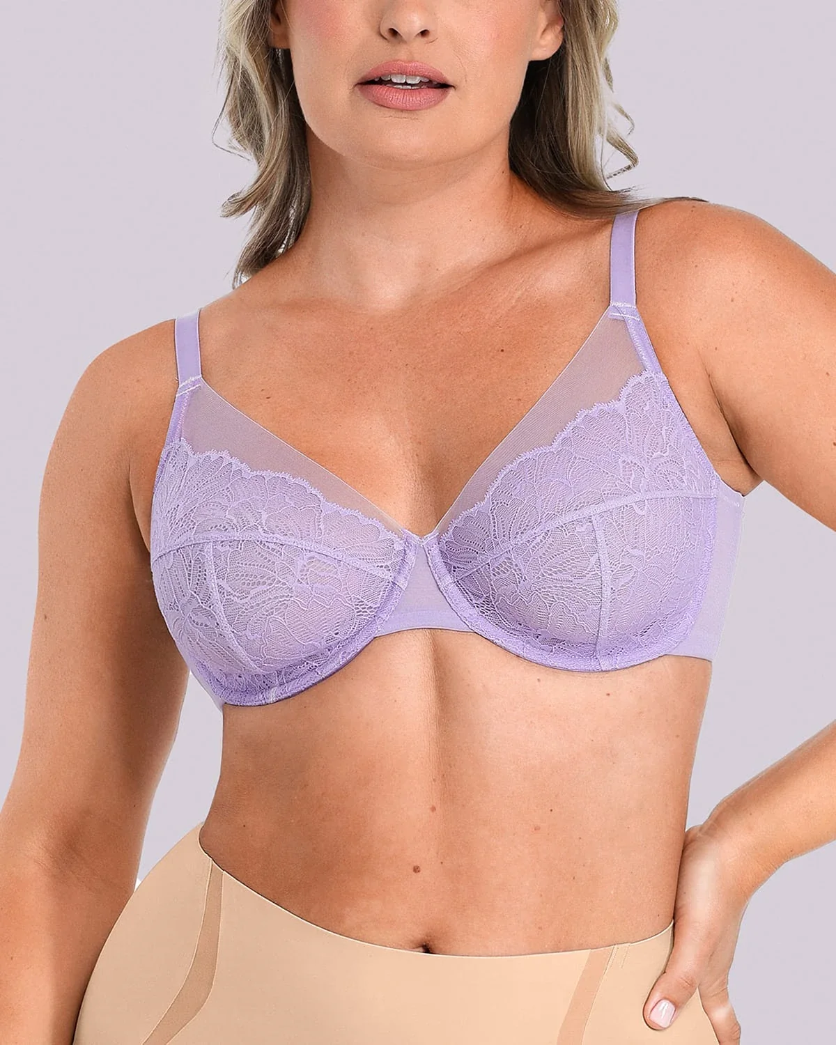 Bare Essentials™ AirSlim® Unlined Lace Underwired Uplift Bra - Image 9