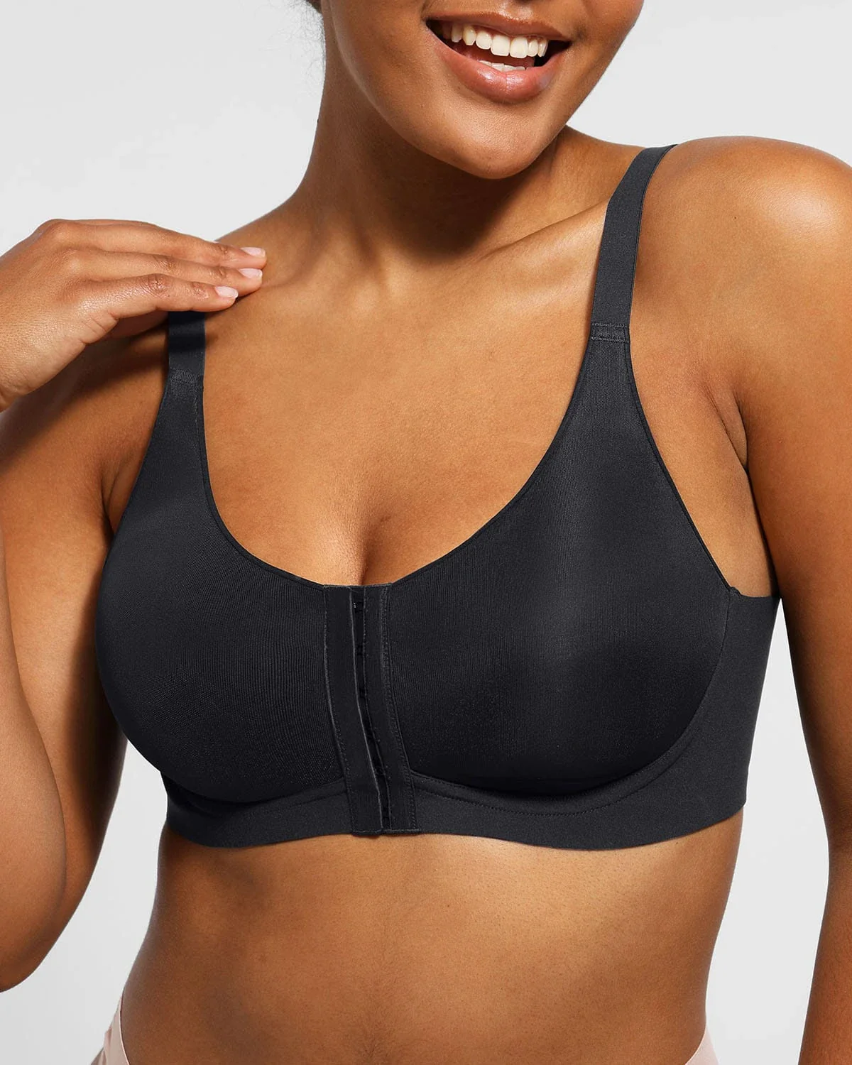 Bare Essentials™ Cream Touch™ Wireless Front-Hook Back Smooth Bra - Image 2